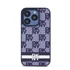 DKNY PU Leather Checkered Pattern and Stripe iPhone 15 Pro Max hátlap tok, kék