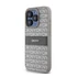 DKNY PU Leather Repeat Pattern Tonal Stripe iPhone 14 Pro Max hátlap tok, bézs