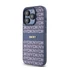 DKNY PU Leather Repeat Pattern Tonal Stripe iPhone 14 Pro Max hátlap tok, kék