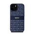 DKNY PU Leather Repeat Pattern Tonal Stripe Apple iPhone 15 hátlap tok, kék