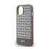 DKNY PU Leather Repeat Pattern Bottom Stripe Apple iPhone 13 Magsafe kompatibilis hátlap tok, barna