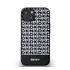 DKNY PU Leather Repeat Pattern Bottom Stripe Apple iPhone 13 Magsafe kompatibilis hátlap tok, fekete