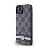 DKNY PU Leather Checkered Pattern and Stripe Apple iPhone 14 hátlap tok, fekete