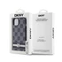 DKNY PU Leather Checkered Pattern and Stripe Apple iPhone 14 hátlap tok, fekete