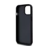 DKNY PU Leather Checkered Pattern and Stripe Apple iPhone 15 hátlap tok, fekete