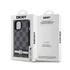 DKNY PU Leather Checkered Pattern and Stripe Apple iPhone 15 hátlap tok, fekete