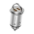 Forcell F-energy Mini autós szivargyújtó töltő 2xUSB-C, PD, 30W, ezüst