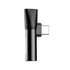 Baseus USB-C-USB-C+Mini Jack 3,5 mm audio adapter, fekete