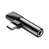 Baseus USB-C-USB-C+Mini Jack 3,5 mm audio adapter, fekete
