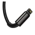 Baseus Tungsten Gold 3in1 USB-kábel, USB / micro-USB / USB-C / Lightning, 3,5 A, 1,5 m, fekete