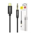 Baseus Yiven USB-C / 3,5 mm-es mini jack audio kábel, 1,2 m, fekete