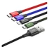 Baseus Fast 4in1 töltő- és adatkábel USB / 2x USB-C / Lightning / MicroUSB 3,5A, 1.2 m, fekete