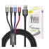 Baseus Fast 4in1 töltő- és adatkábel USB / 2x USB-C / Lightning / MicroUSB 3,5A, 1.2 m, fekete