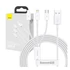 Baseus Superior Series 3in1 töltő- és adatkábel, USB / microUSB / USB-C / Lightning, 3,5 A, 1,2 m, fehér