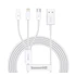 Baseus Superior Series 3in1 töltő- és adatkábel, USB / microUSB / USB-C / Lightning, 3,5 A, 1,2 m, fehér