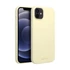 Roar Apple iPhone 12 prémium szilikon tok velúr béléssel, világossárga