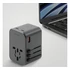 Energea Travelworld GaN65 4in1 1xUSB-A/ 2xUSB-C utazó gyorsöltő adapter, (PD-PPS-QC 3.0) 65W, szürke (US/UA/EU/UK)