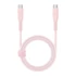 Energea kabel Flow USB-C / USB-C szövet gyorstöltő- és adatkábel, 1.5m, 240W, 5A, rózsaszín