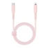 Energea Flow C94 USB-C / Lightning MFI szövet gyorstöltő- és adatkábel, 1.5m, 60W, 3A, rózsaszín