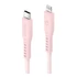Energea Flow C94 USB-C / Lightning MFI szövet gyorstöltő- és adatkábel, 1.5m, 60W, 3A, rózsaszín
