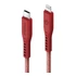 Energea Flow C94 USB-C / Lightning MFI szövet gyorstöltő- és adatkábel, 1.5m, 60W, 3A, piros
