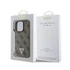Guess PU 4G Strass Triangle Metal Logo Apple iPhone 16 Pro Max hátlap tok, barna